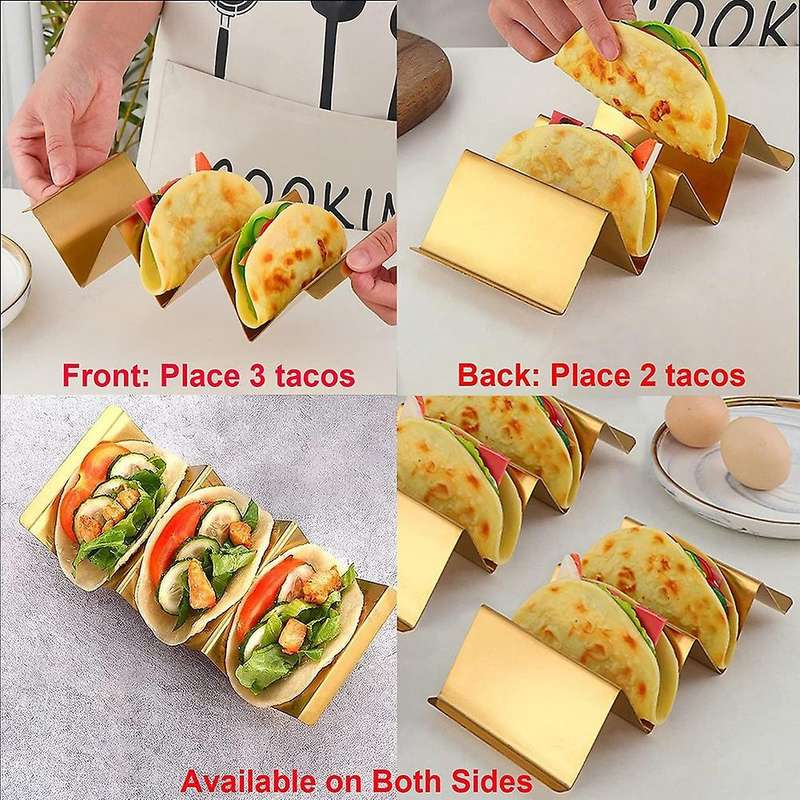 Taco Holder Stand, Taco Rack Shell with Handles Taco Truck Tray for Taco or As a Taco Shell Mold - W