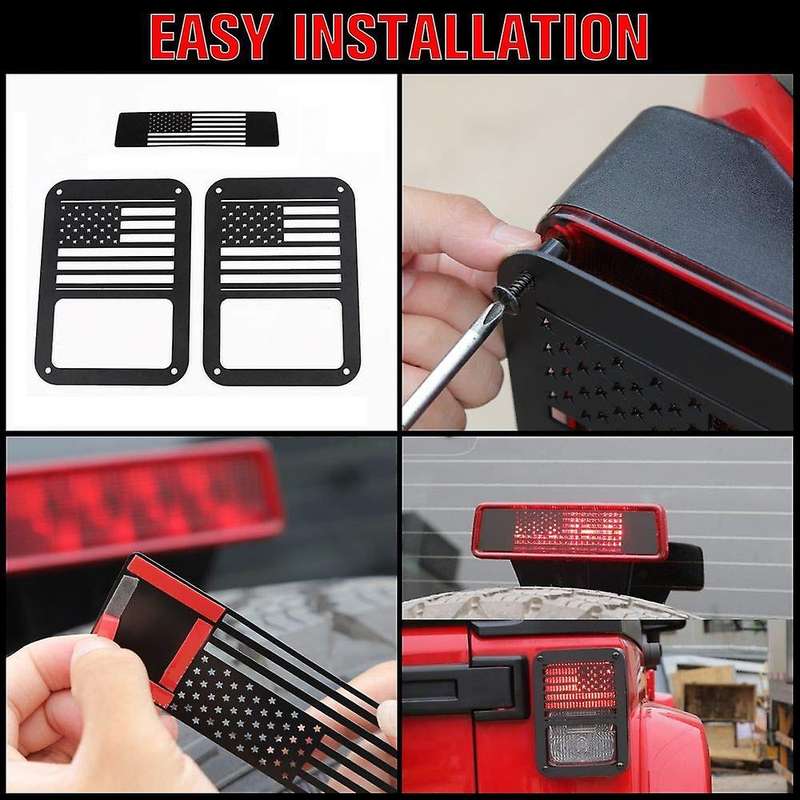 Tail Light Cover Guards Third Brake Light Cover for 2007-2018 JK Unlimited JKU Sport Willys 2/4 Door