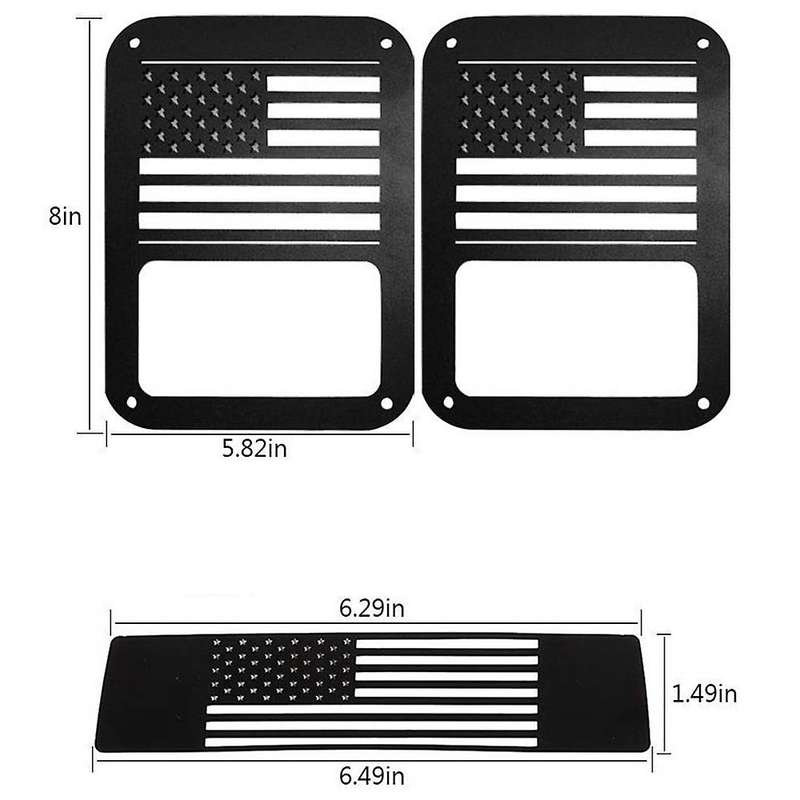 Tail Light Cover Guards Third Brake Light Cover for 2007-2018 JK Unlimited JKU Sport Willys 2/4 Door
