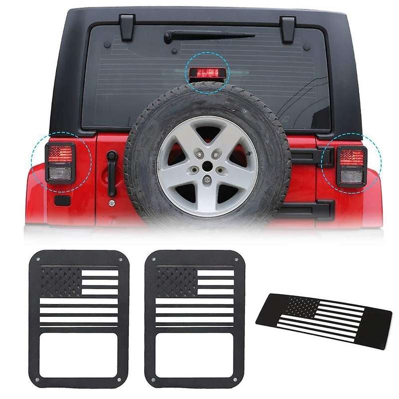 Tail Light Cover Guards Third Brake Light Cover for 2007-2018 JK Unlimited JKU Sport Willys 2/4 Door