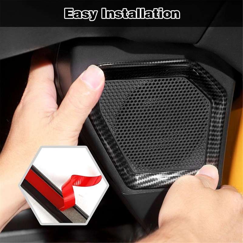 Tail Box Speaker Cover for 2021-2024 Rear Trunk Speaker Audio Trim Interior Accessories Carbon Fiber