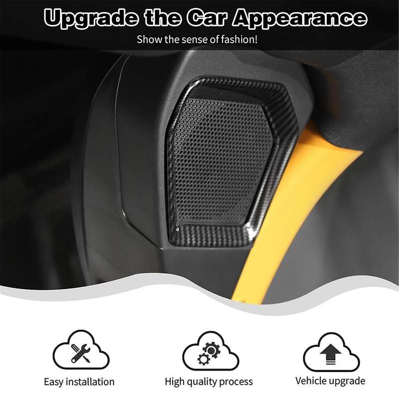 Tail Box Speaker Cover for 2021-2024 Rear Trunk Speaker Audio Trim Interior Accessories Carbon Fiber