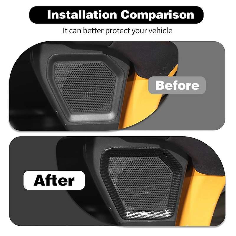 Tail Box Speaker Cover for 2021-2024 Rear Trunk Speaker Audio Trim Interior Accessories Carbon Fiber