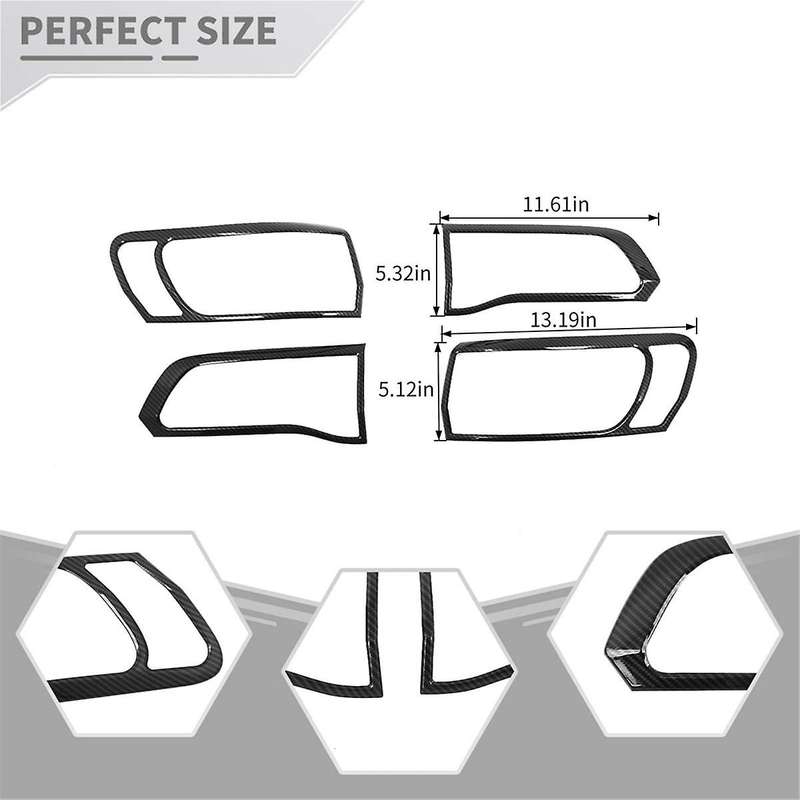 Tail Light Cover Bezel Trim for Grand 2014-2020 Accessories ABS Carbon Fiber