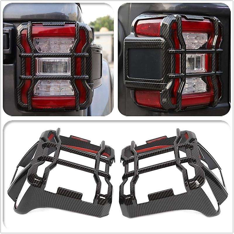 Tail Light Guards Rear Taillights Covers Protector for Wrangler JL JLU 2018 2019 2020 (Carbon Fiber