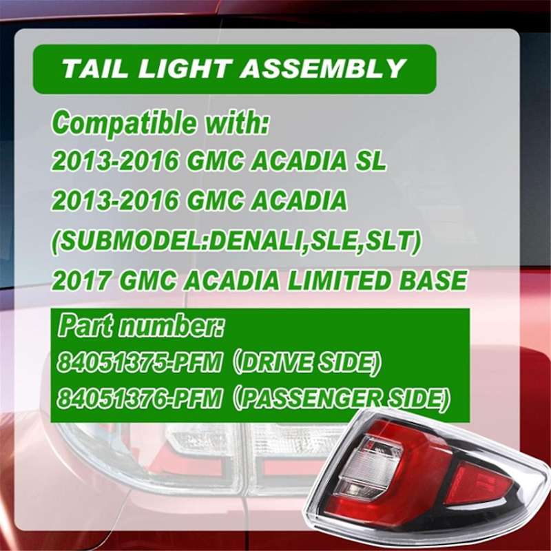 Tail Light for Acadia 2013-2016 Acadia Limited 2017 Rear LED Tail Light Assembly Side Tail Light 840