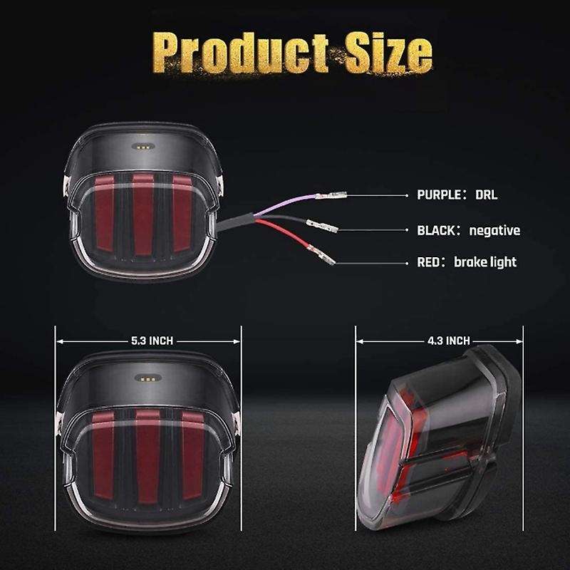 Tail Light Turn Signal Brake Running Light Smoked Rear Light for 883 1200 Glide