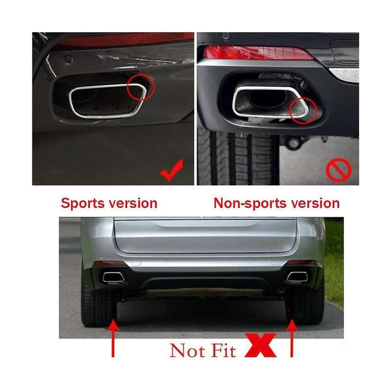 Tail Throat Exhaust Pipe Cover Decorative Frame Car Supplies for X5 F15 X6 F16 2014-2018