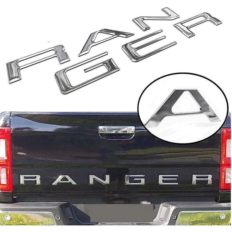 Tailgate Insert Letters for 2019 2020, 3D Raised & Decals Letters, Tailgate Emblems (Silver)