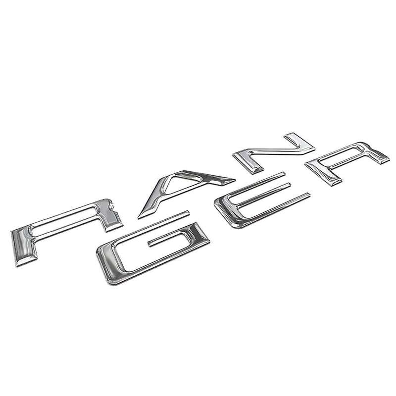 Tailgate Insert Letters for 2019 2020, 3D Raised & Decals Letters, Tailgate Emblems (Silver)