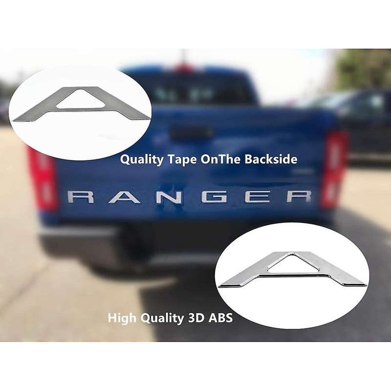 Tailgate Insert Letters for 2019 2020, 3D Raised & Decals Letters, Tailgate Emblems (Silver)