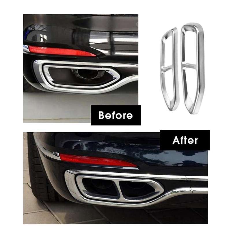 Tailpipe Trim Frame Exhaust Trim Cover Car for 7 Series 730 740 750li 2016-2018
