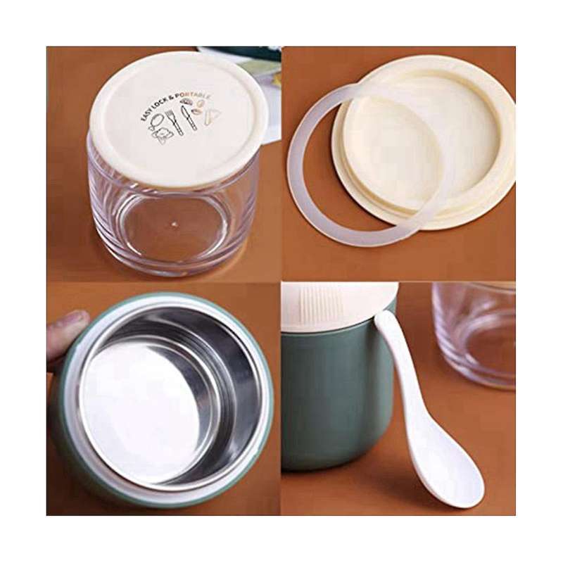 Take- Oatmeal Cup 400ml+300ml with Spoon Oatmeal Two-in-one Practical Yogurt Cup Oatmeal Insulated