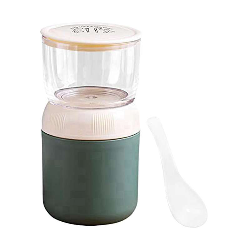 Take- Oatmeal Cup 400ml+300ml with Spoon Oatmeal Two-in-one Practical Yogurt Cup Oatmeal Insulated