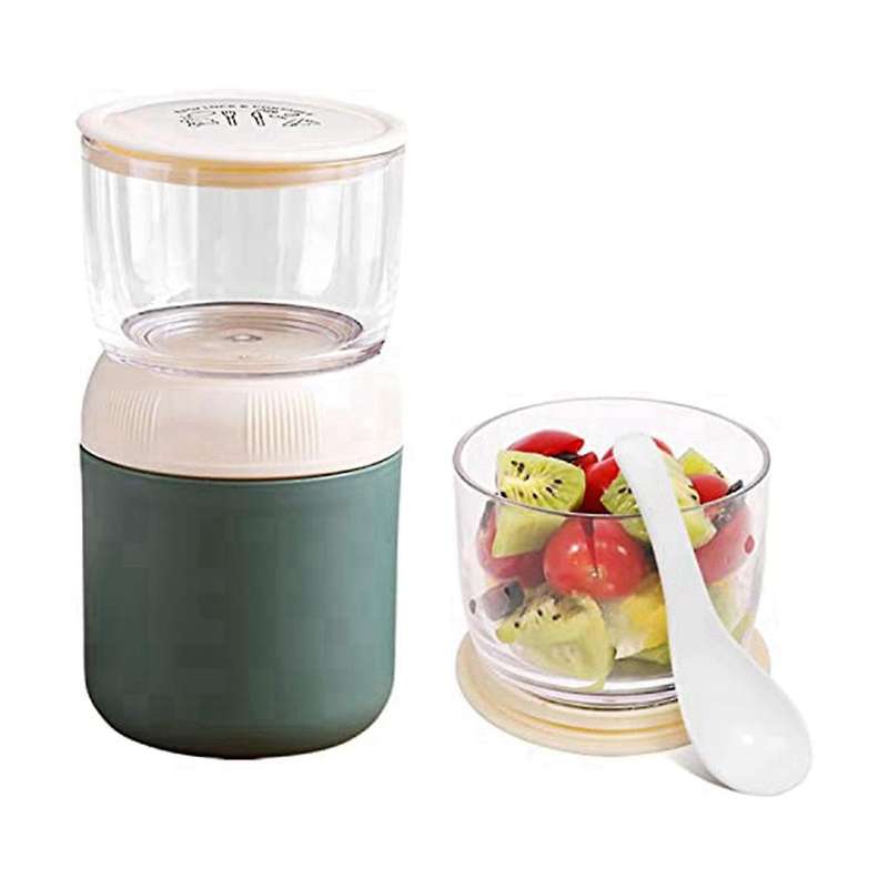 Take- Oatmeal Cup 400ml+300ml with Spoon Oatmeal Two-in-one Practical Yogurt Cup Oatmeal Insulated