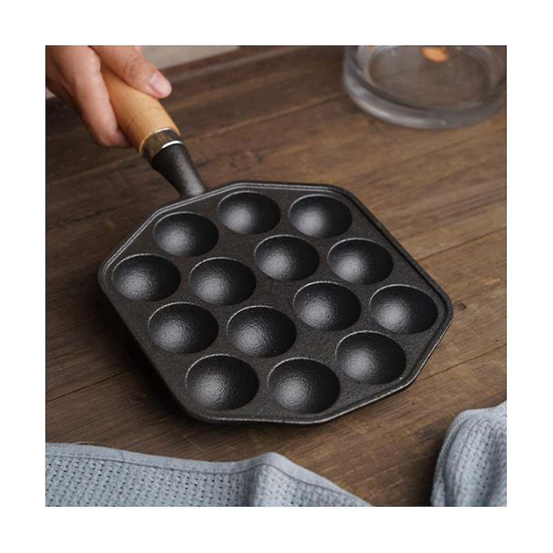 Takoyaki Baking Pan 14 Cavities Multi-functional Barbecue Plate Non-stick Handheld Cooking Tools Re