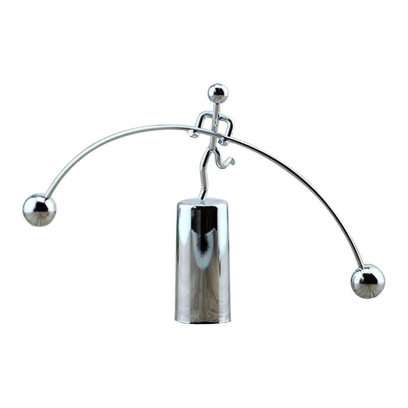 Tall One-Legged Little Iron People Balance Ornament, Desktop Iron Decoration