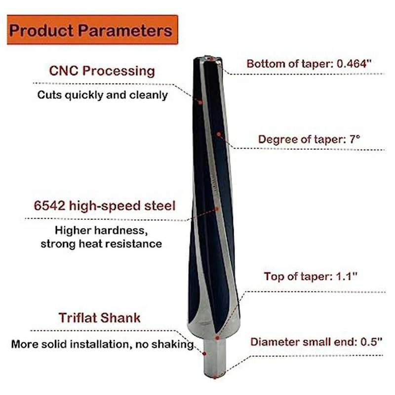 Tapered Ball Joint Reamer, 7 Degree Ball Joint Tapered Reamer, 6542 High Speed Tool Steel Tapered B
