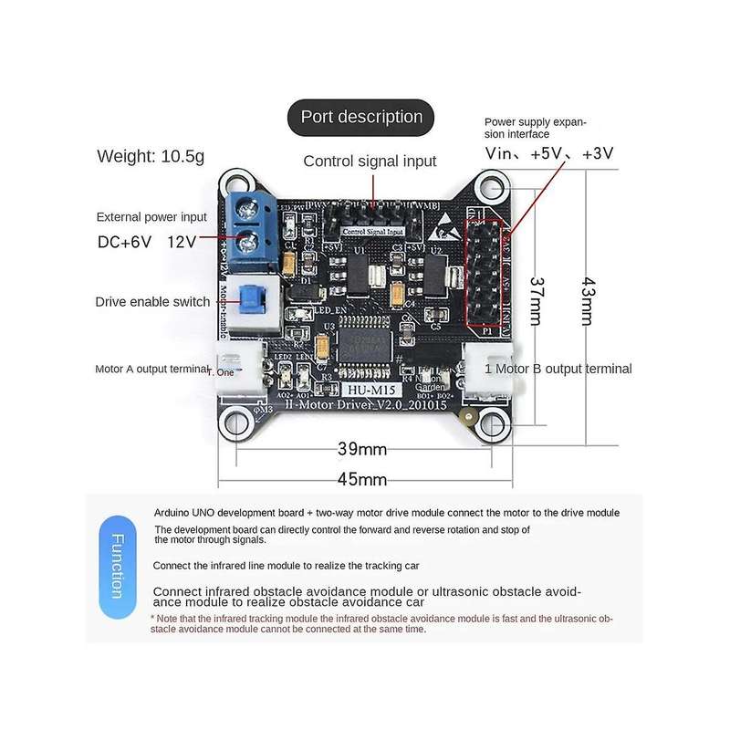 TB6612 Dual-Channel DC Motor Drive Module Motor Positive and Negative Drive Control Smart Car DIY Ac