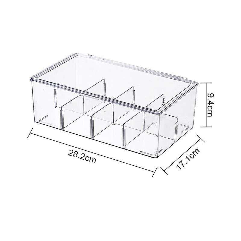 Tea Bag Storage Box Office Multifunctional Storage Box with Lid Acrylic Organizer Coffee Bag Compart