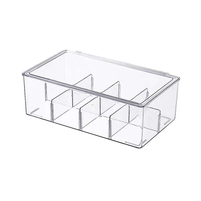 Tea Bag Storage Box Office Multifunctional Storage Box with Lid Acrylic Organizer Coffee Bag Compart