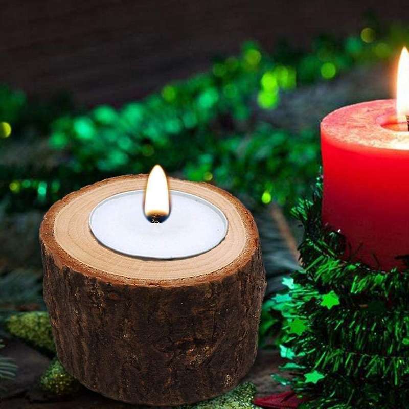 Tea Light Candle Holders, Personalized Wooden Votive Holders for Wedding Centerpieces for Table, Hal