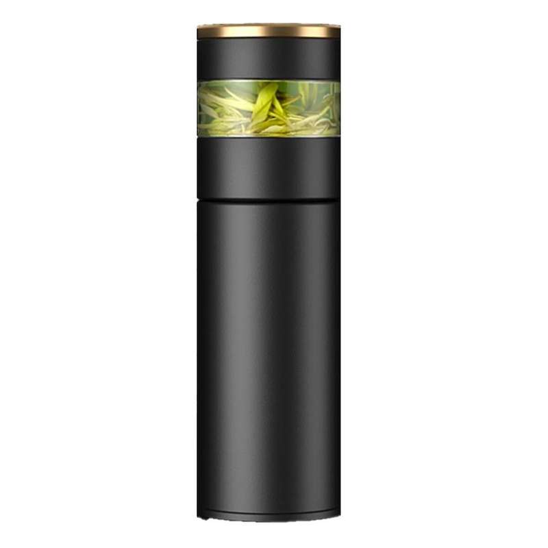 Tea Infuser Vacuum Flask Temperature LED Display 450Ml Insulated Cup Stainless Steel Bottle Travel