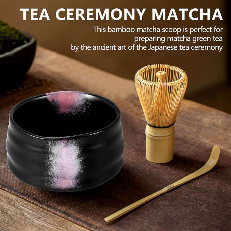 Tea Ceremony Matcha Ceramic Tea Bowl Bamboo Tea Scoop Teaware Set