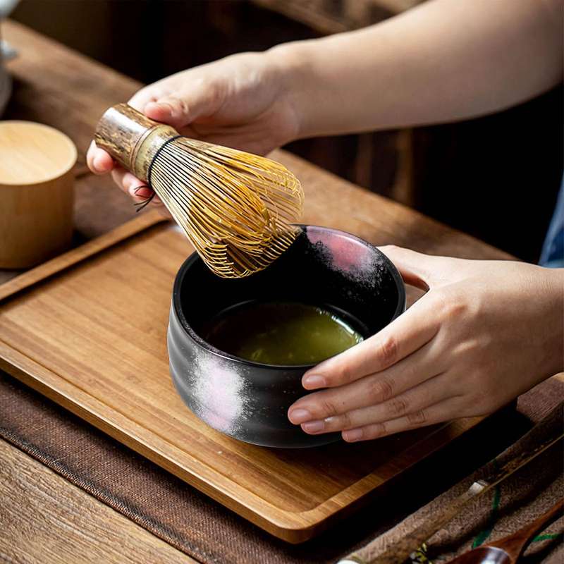 Tea Ceremony Matcha Ceramic Tea Bowl Bamboo Tea Scoop Teaware Set