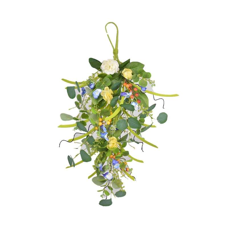 Teardrop Hanging Wall Decor Artificial Teardrop Spring Summer Front Door Teardrop Artificial Flower