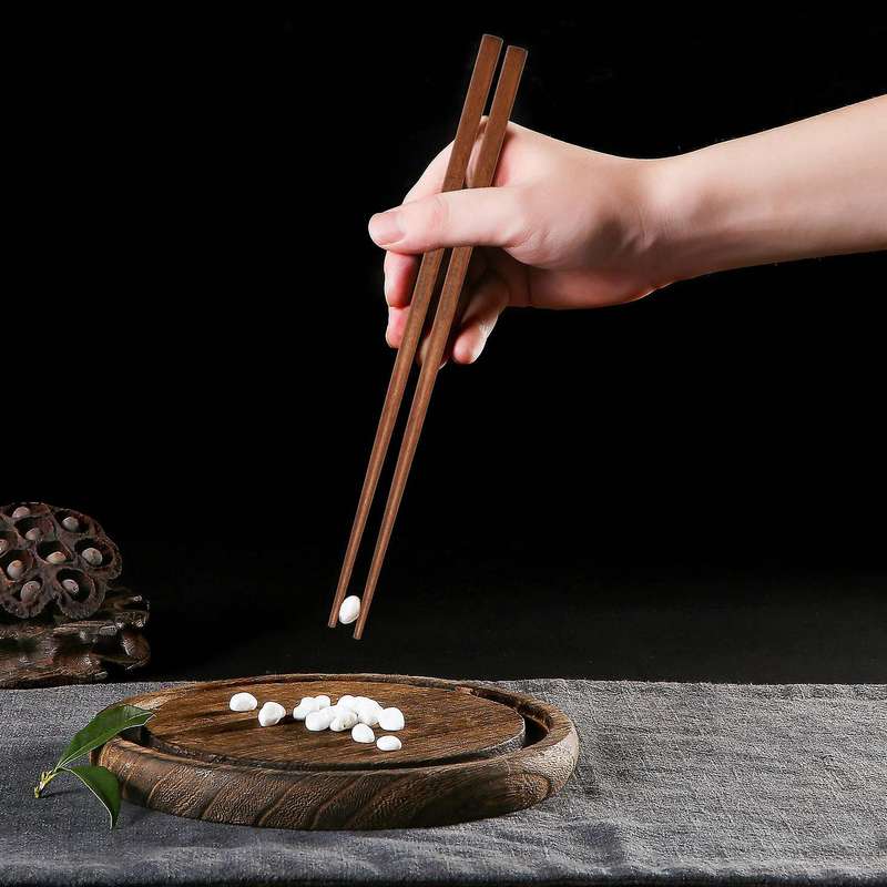 Teak Wooden Spoons and Chopsticks Set, Non-stick Spoons Soup-teaspoon for Kitchen Cooking Utensil T
