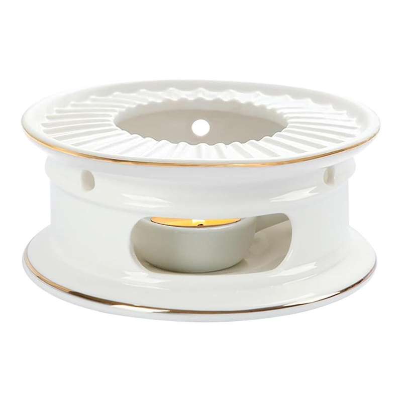 Teapot Warmer, Ceramic Tea Warmer with Tealight Holder, Teapot Heater for Heating Coffee, Milk, Tea