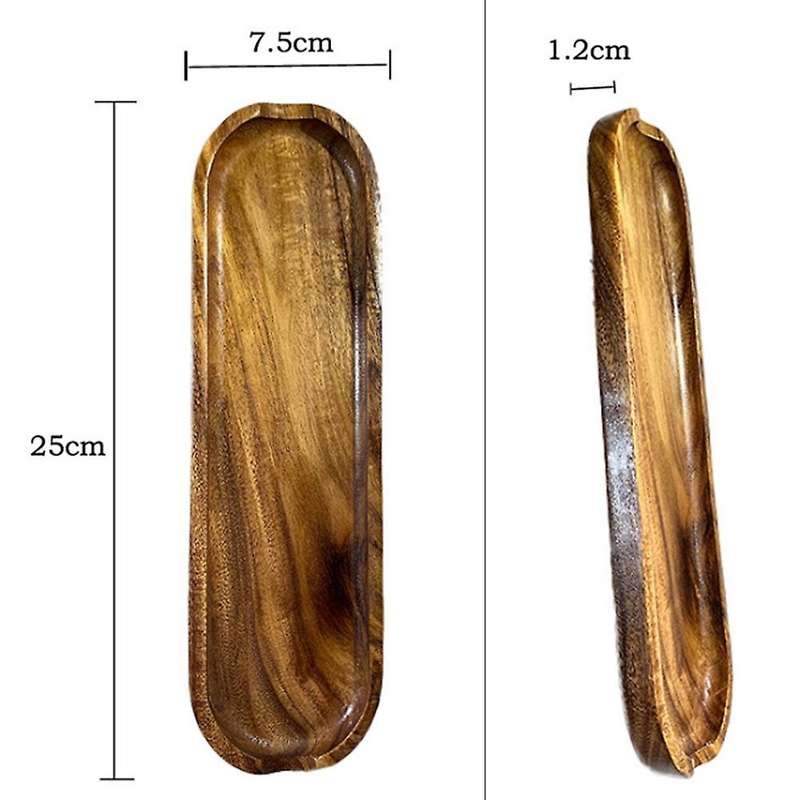 Teak Rectangular Wooden Plate Small Leaf Fruit Plate Plate Wooden Tray Sushi Plate Spoon Shelf