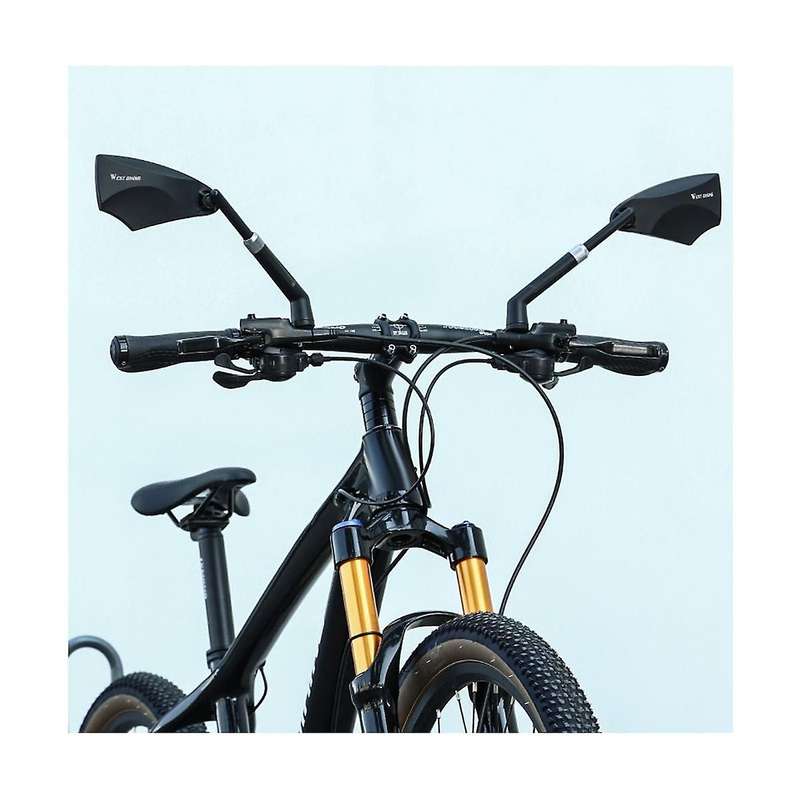 Telescopic Blue Glass Rear View Mirror Dual 360 Lens Frame Rotation Base Scale Adjust Pitch Angle