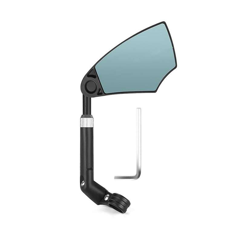 Telescopic Blue Glass Rear View Mirror Dual 360 Lens Frame Rotation Base Scale Adjust Pitch Angle