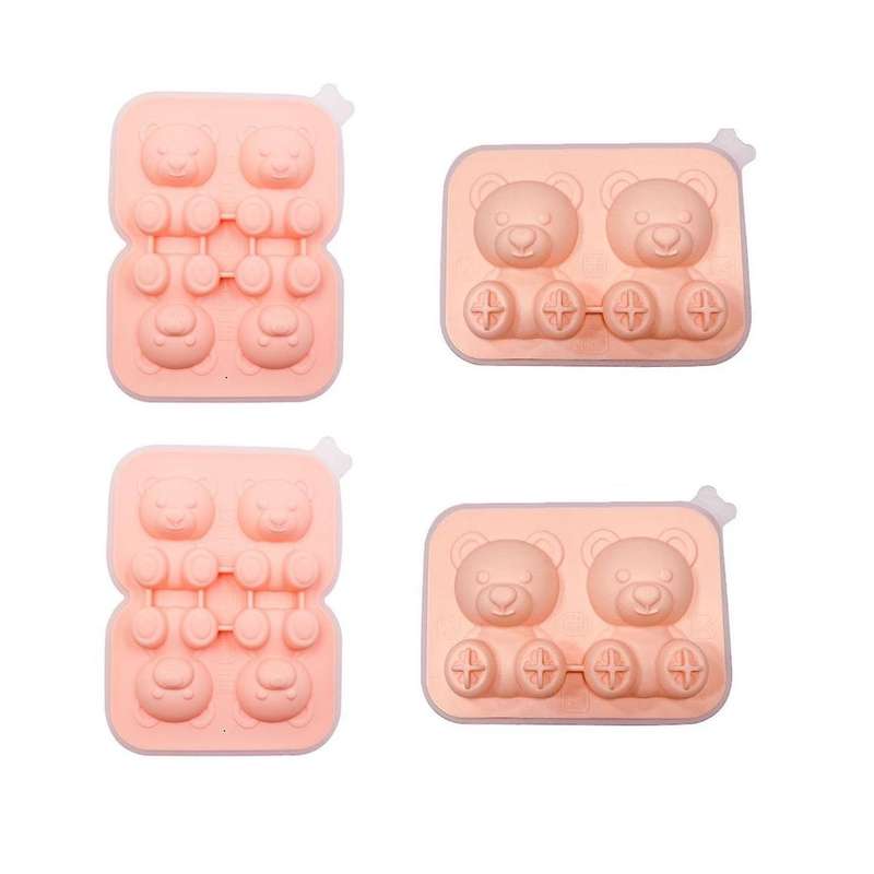 Teddy Bear Shaped Ice Cube Mold Silicone for Whiskey Big Ice Tray with Lid 2023 Kitchen Home Cool S