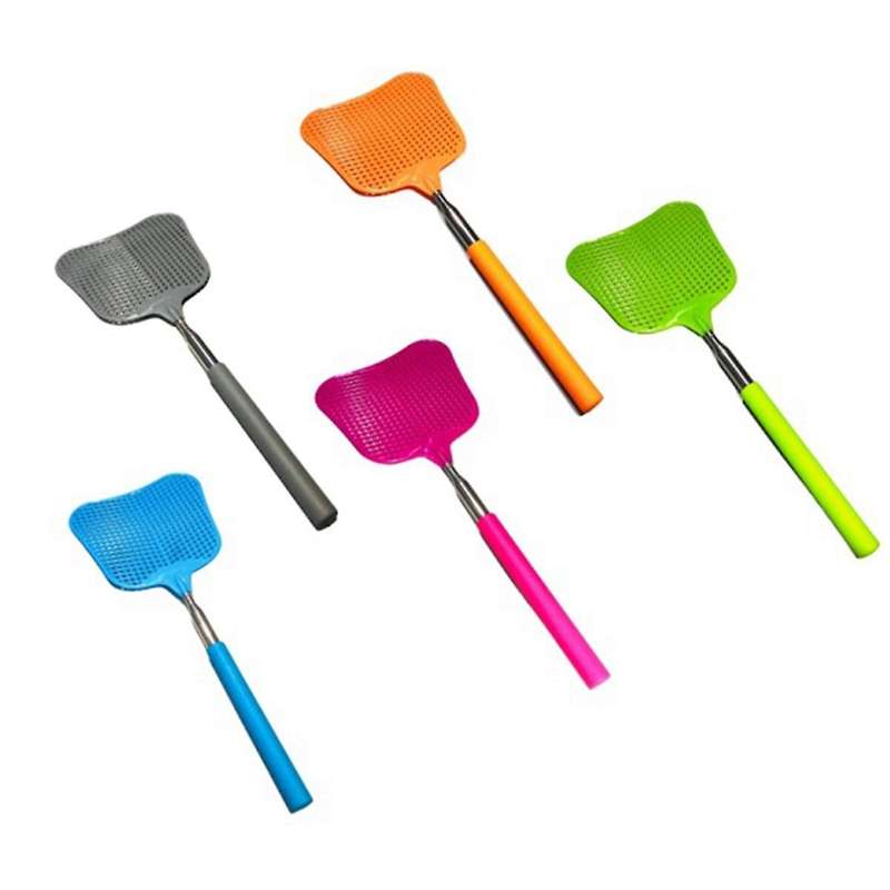 Telescopic Fly Swatters Durable Heavy Duty Flyswatter with Stainless Mosquito Repellent Tool Home Ac