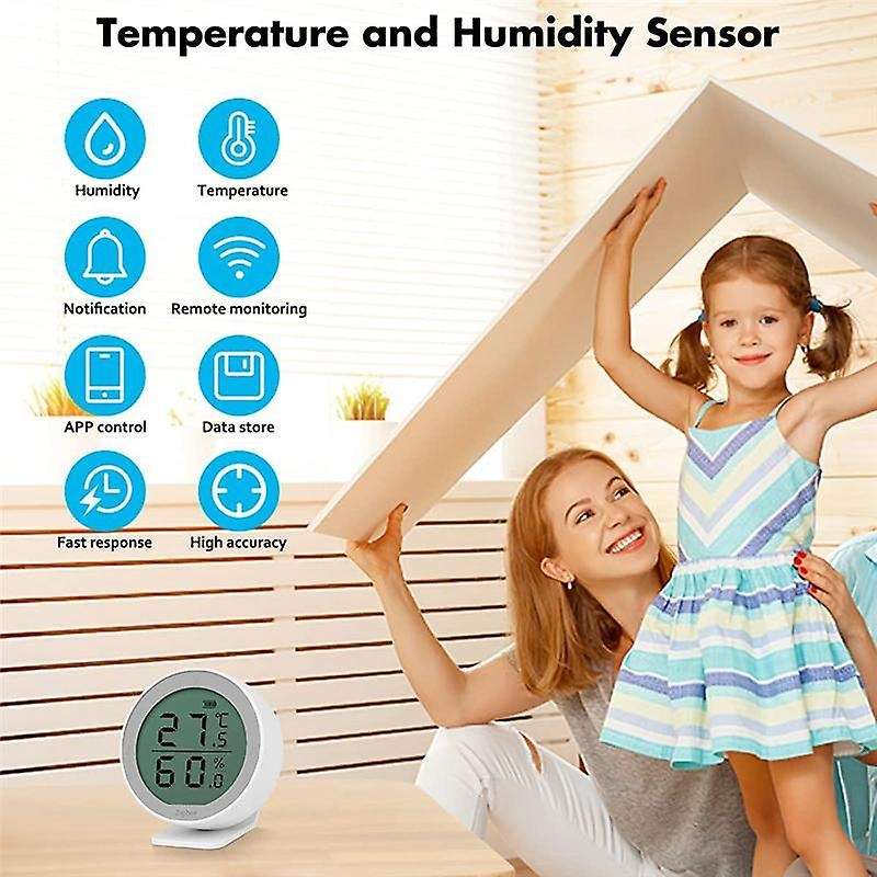 Temperature and Humidity Sensor, Indoor Thermometer with App Notification Alert for Al-exa Ifttt