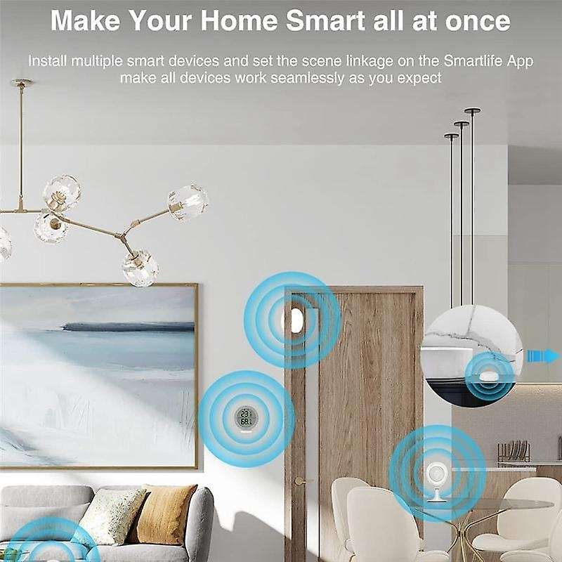 Temperature and Humidity Sensor, Indoor Thermometer with App Notification Alert for Al-exa Ifttt