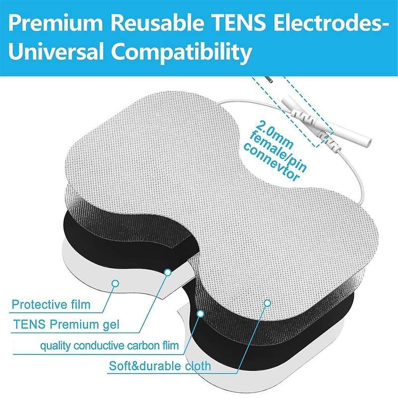 TENS Unit Replacement Pads - 4.5x6In Butterfly Shaped Electrode Pads Universal Compatibility, Pack o