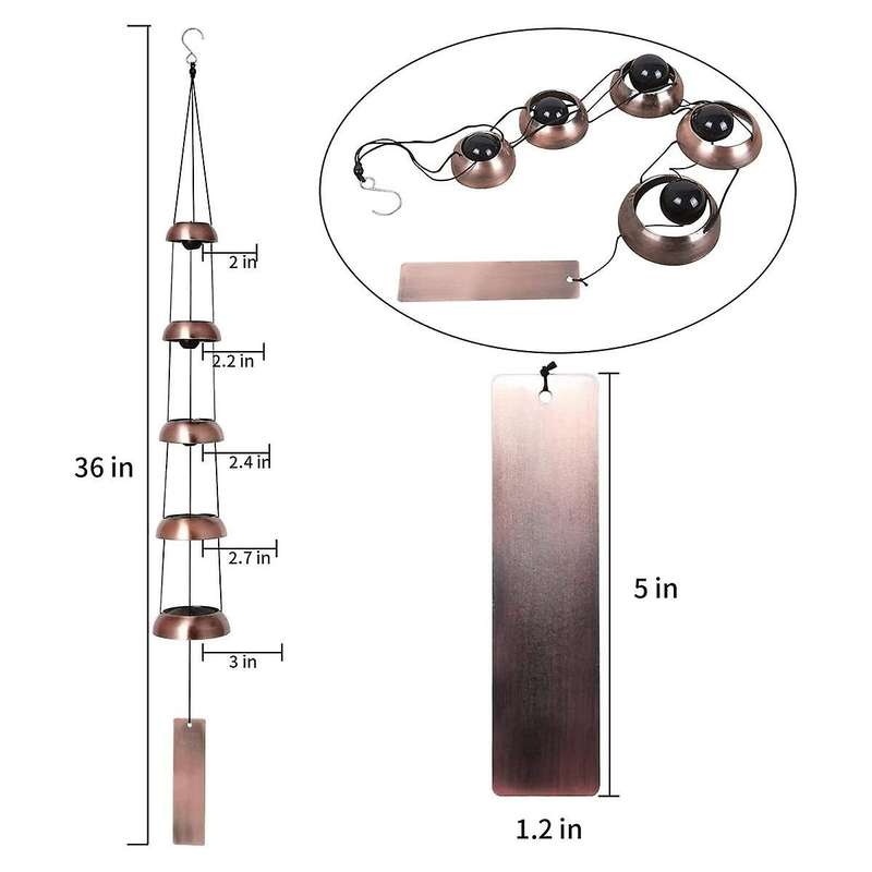 Temple Wind Bell - Memorial Bell Wind Chime for Unique Gift, Feng Shui Wind Chime for Outdoor Decor