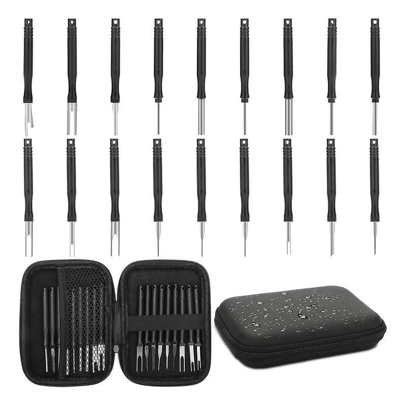 Terminal Removal Tool Kit, 18PC Pin Extractor Tool Set Depinning Tool, Auto Electrical Wire Connecto