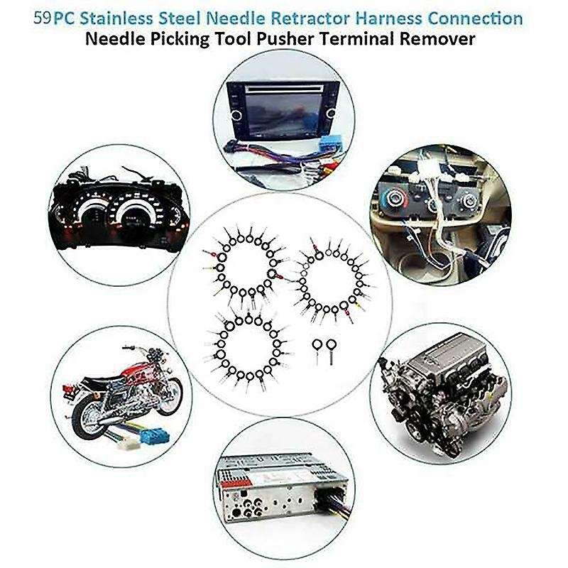 Terminal Removal Tool Kit for Car, Wire Connector Terminal Removal Tool(59 Pieces)