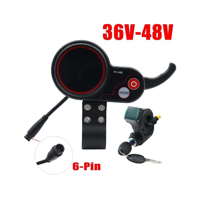 Tf-100 Display Dashboard 6pin+3pin Ignition Lock Key Scooter Skateboard Speedometer for Electric Sco