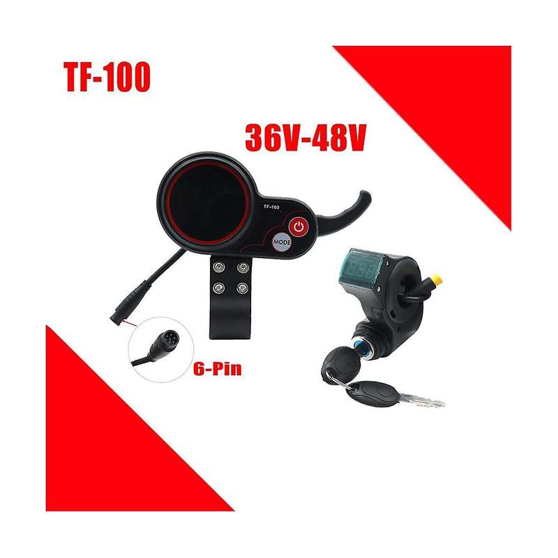 Tf-100 Display Dashboard 6pin+3pin Ignition Lock Key Scooter Skateboard Speedometer for Electric Sco