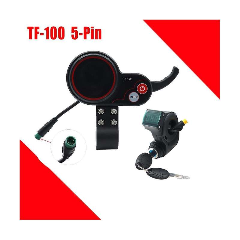Tf-100 Display Dashboard 5pin+3pin Ignition Lock Key Scooter Skateboard Speedometer for Electric Sco