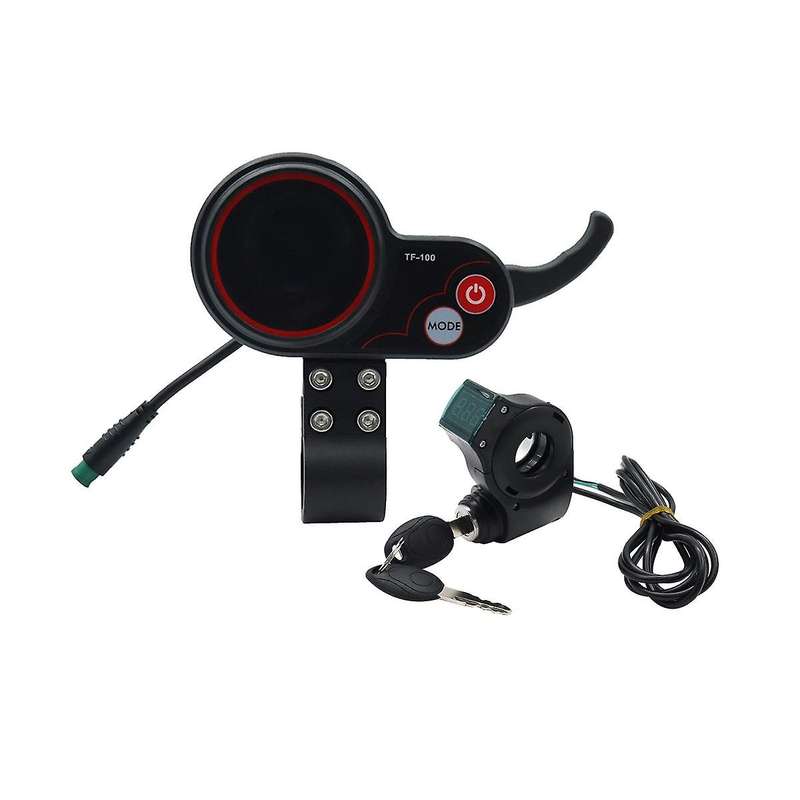 Tf-100 Display Dashboard 5pin+ignition Lock Key Long Cable Scooter Speedometer for Electric Scooter