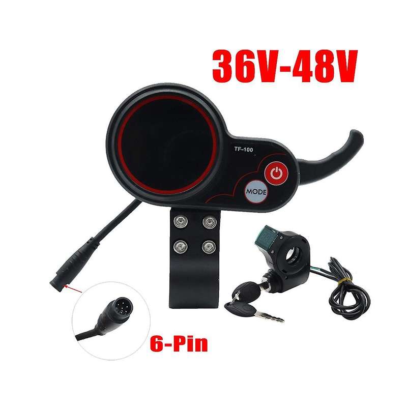 Tf-100 Display Dashboard 6pin+ignition Lock Key Long Cable Scooter Speedometer for Electric Scooter