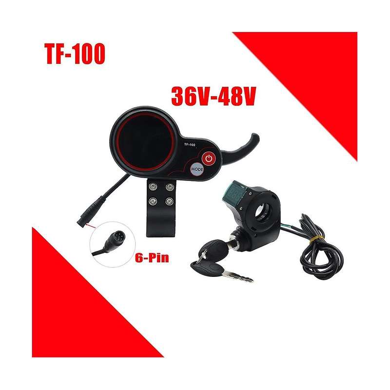 Tf-100 Display Dashboard 6pin+ignition Lock Key Long Cable Scooter Speedometer for Electric Scooter