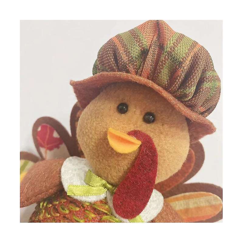Thanksgiving Decorations Fall Gnome Decor: 2 Pcs Handmade Turkey Plush Ornaments with Sunflower Mapl